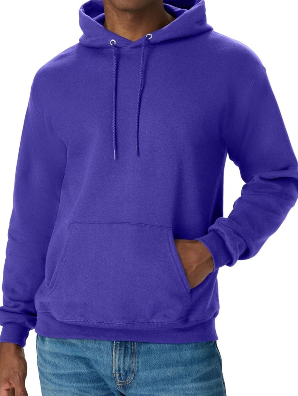 Hanez Purple Men's Hoodie Sweatshirt - Medium Classic Pullover New